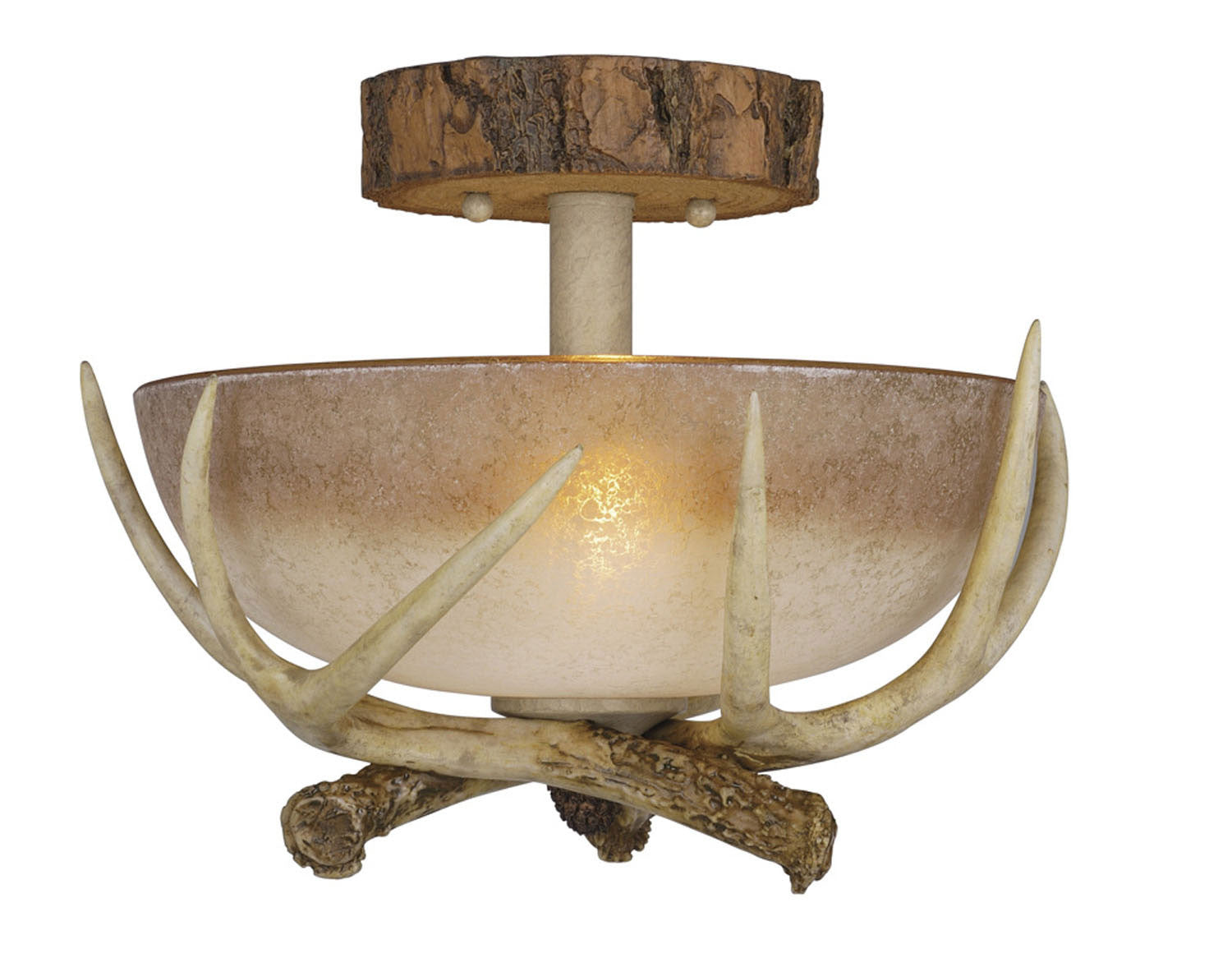 Vaxcel - CF33012NS - Two Light Semi-Flushmount - Lodge - Noachian Stone