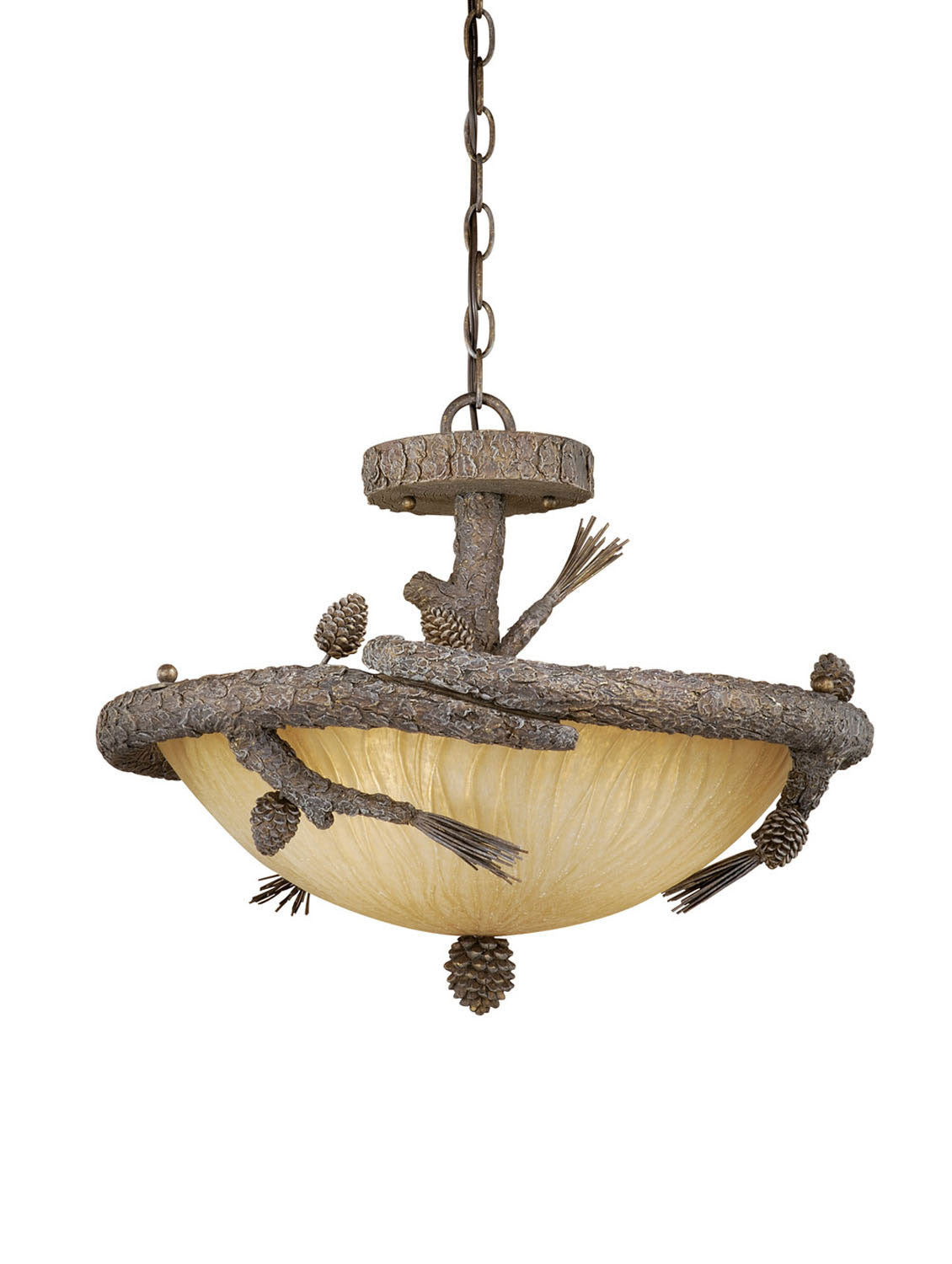 Vaxcel - AS-CFU220PT - Three Light Semi-Flushmount - Aspen - Pine Tree