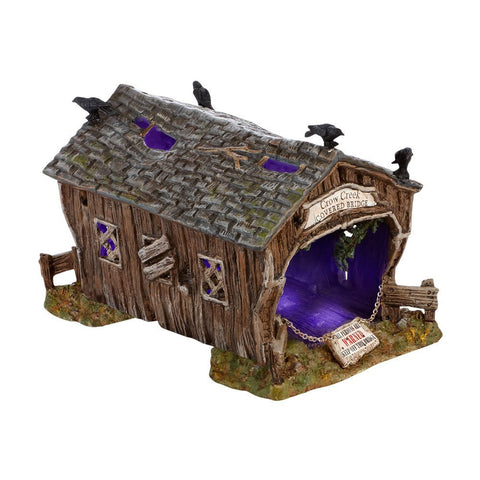 Department 56 Halloween Crow Creek Covered Bridge