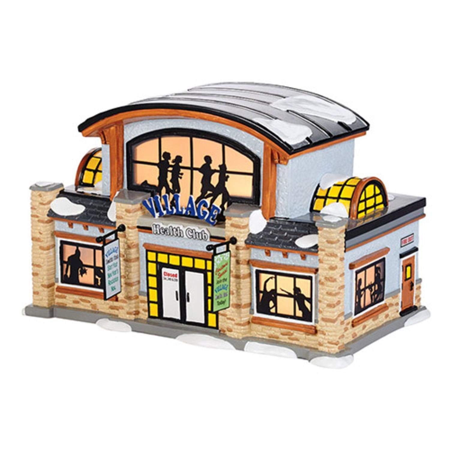 Department 56 Snow Village Health Club Ceramic Lighted Building #4036568