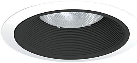 Juno Lighting 24B-WH 6-Inch Tapered Downlight Baffle, Black with White Trim