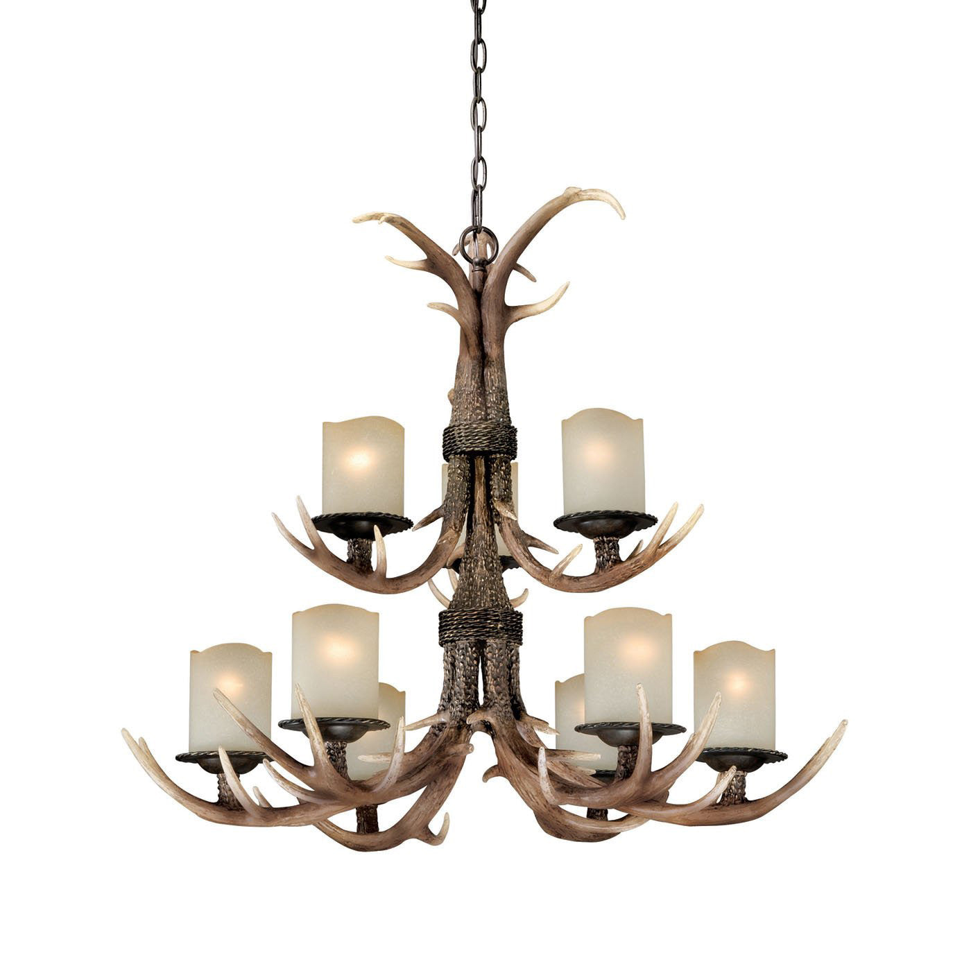 Vaxcel - H0014 - Nine Light Chandelier - Yoho - Black Walnut
