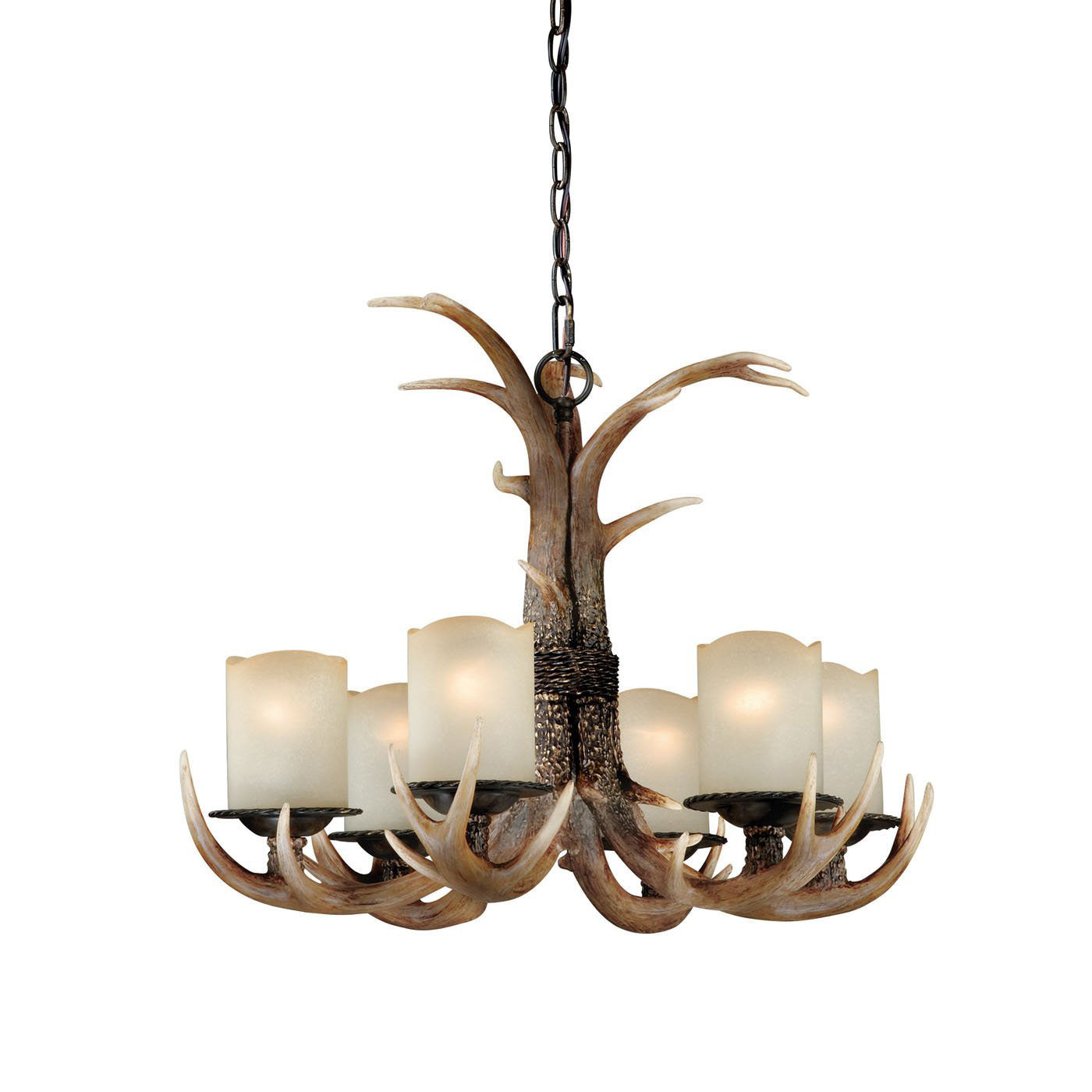 Vaxcel - H0016 - Six Light Chandelier - Yoho - Black Walnut