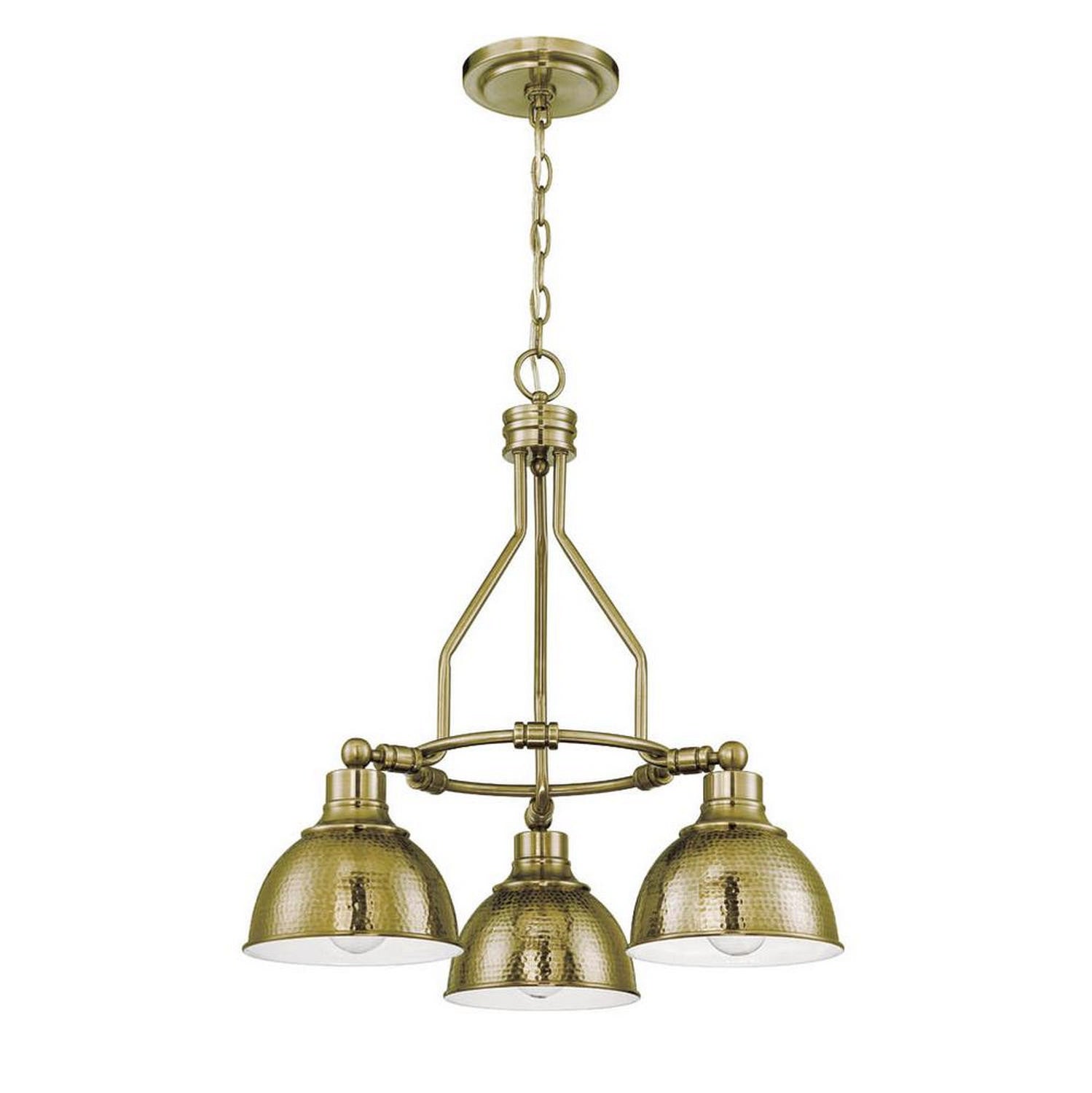 Craftmade - 35923-LB - 3 Light Down Chandelier - Timarron - Legacy Brass