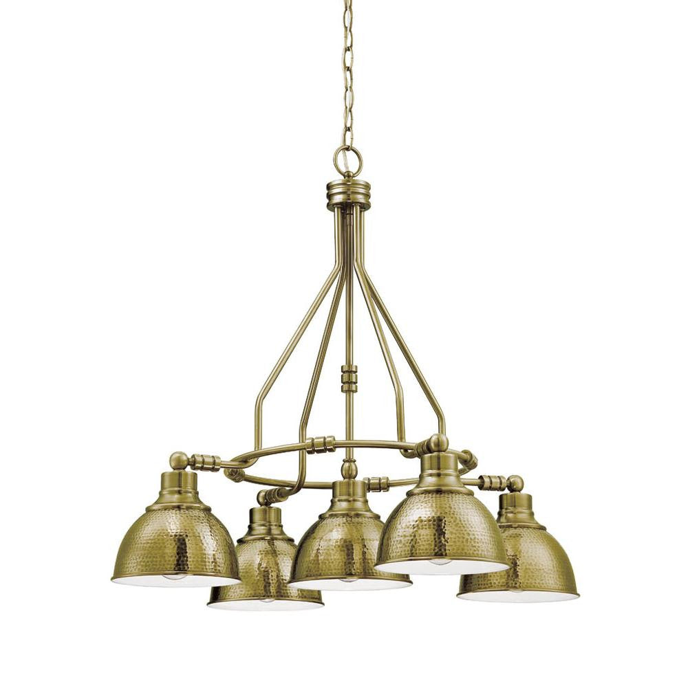 Craftmade - 35925-LB - 5 Light Down Chandelier - Timarron - Legacy Brass