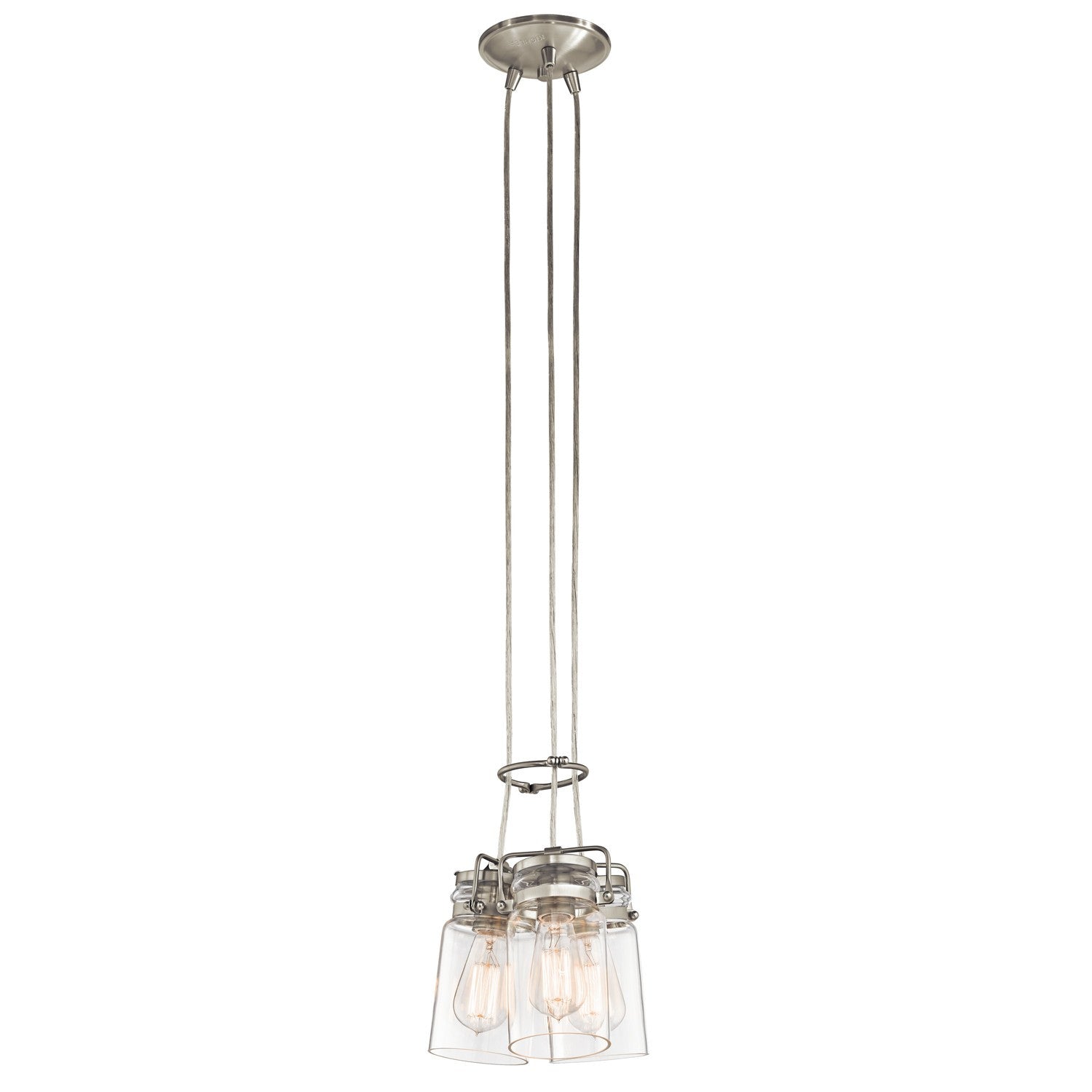 Kichler - 42869NI - Three Light Pendant - Brinley - Brushed Nickel