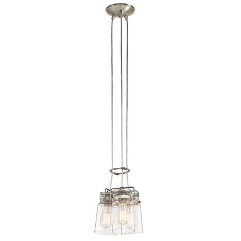 Kichler - 42869NI - Three Light Pendant - Brinley - Brushed Nickel