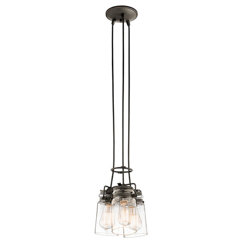 Kichler - 42869OZ - Three Light Pendant - Brinley - Olde Bronze