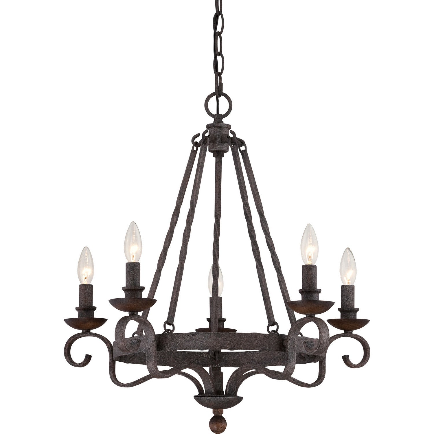 Quoizel - NBE5005RK - Five Light Chandelier - Noble - Rustic Black