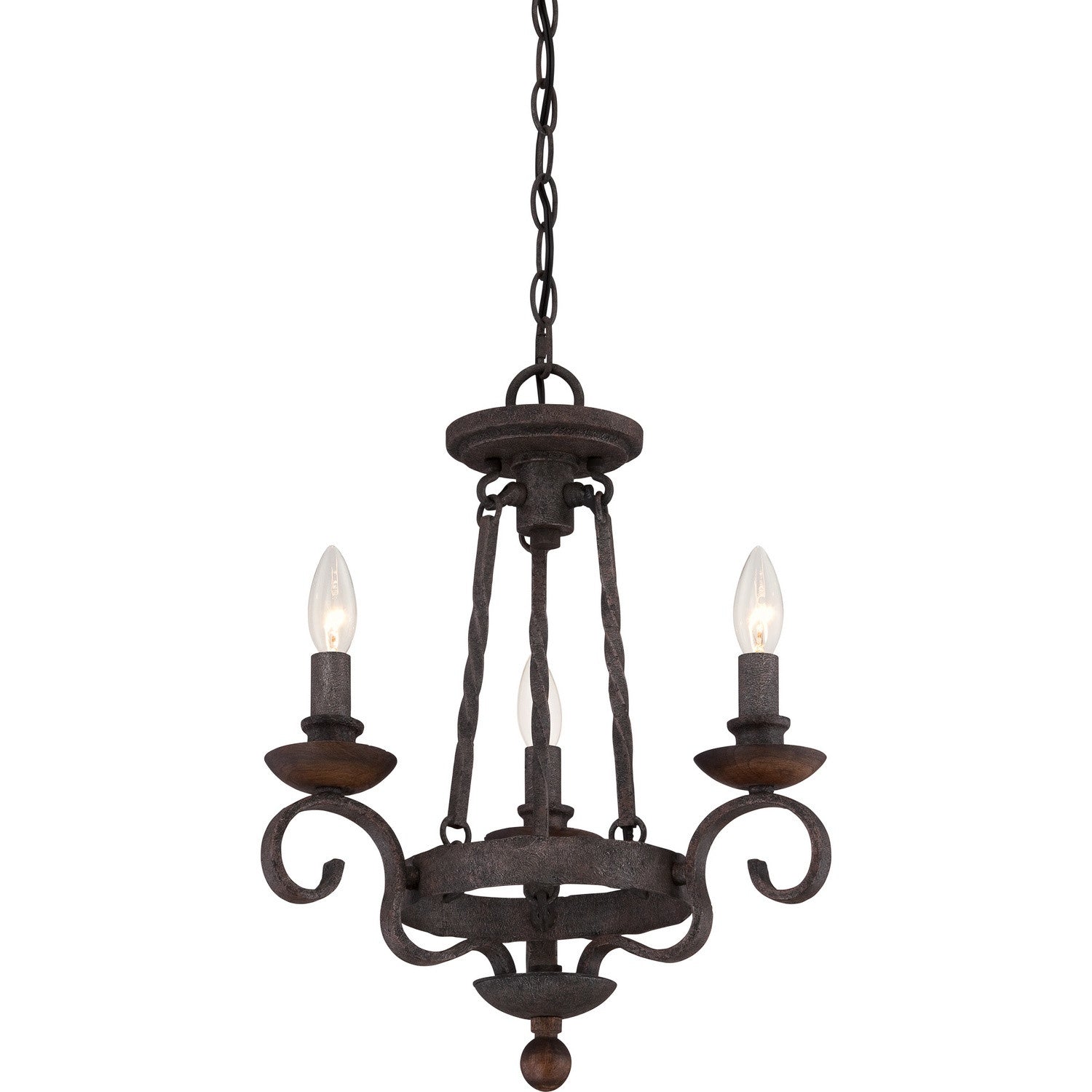 Quoizel - NBE5303RK - Three Light Chandelier - Noble - Rustic Black