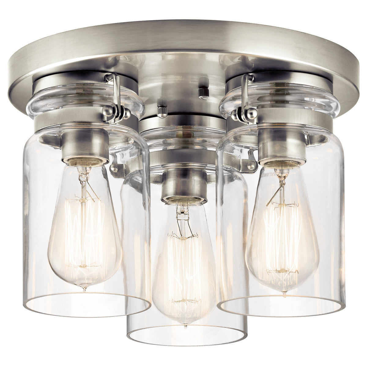 Kichler - 42891NI - Three Light Flush Mount - Brinley - Brushed Nickel