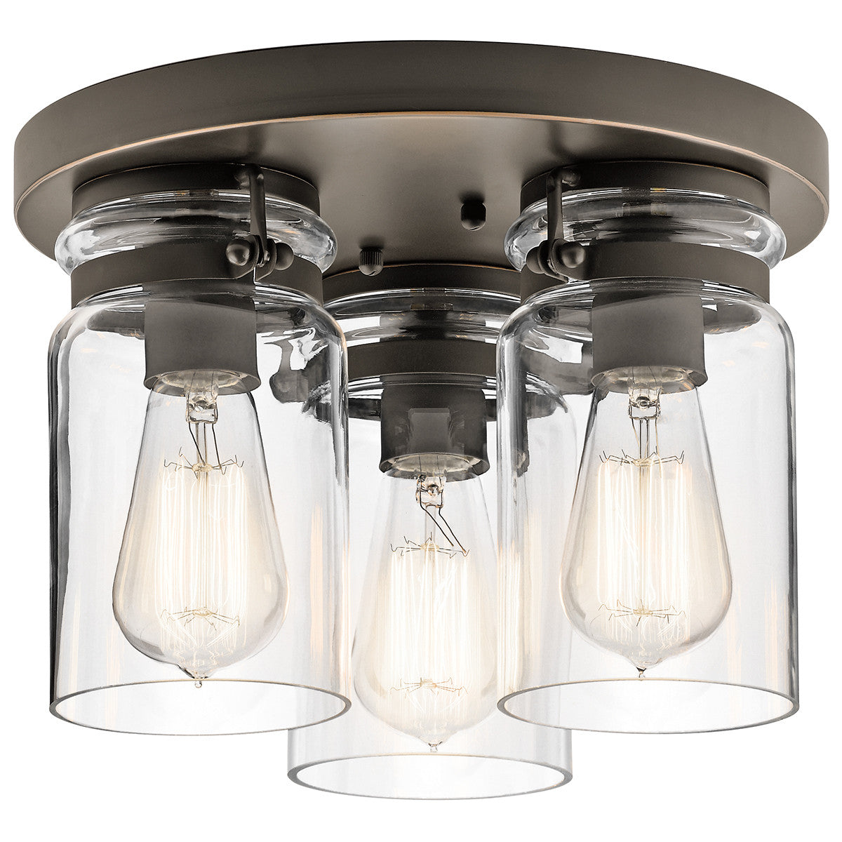 Kichler - 42891OZ - Three Light Flush Mount - Brinley - Olde Bronze