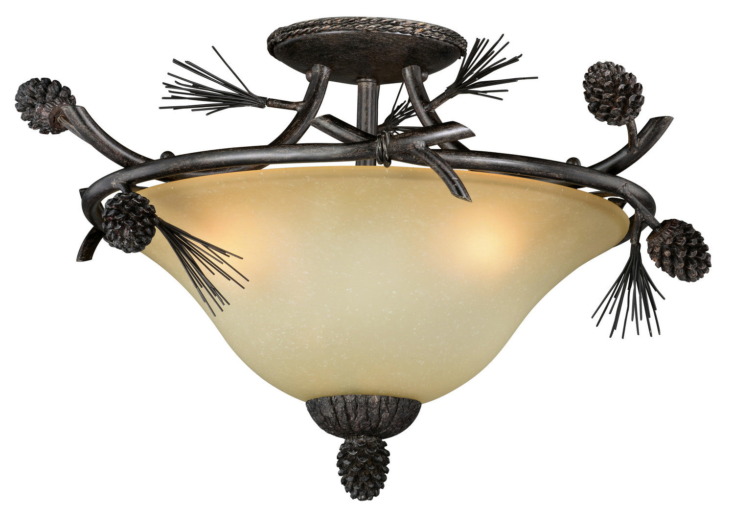 Vaxcel - C0121 - Three Light Semi-Flush Mount - Sierra - Black Walnut