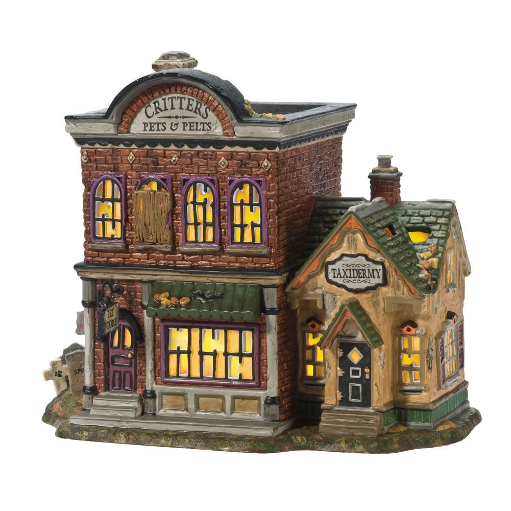 Department 56 Snow Village Halloween Critter's Pets and Pelts Lit House