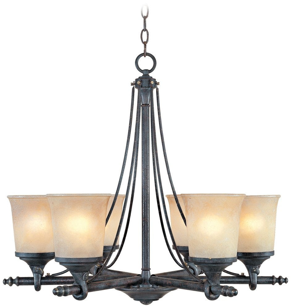 Designers Fountain Austin 97386-WSD 6-Light Chandelier, Weathered Saddle