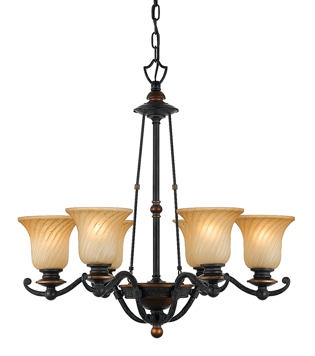 Quoizel Lighting Genova 6 Light Chandelier in Stonehedge GE5006SE