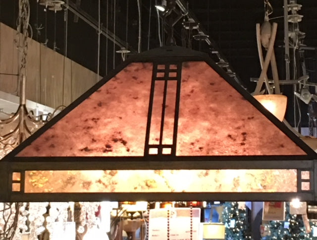 Arroyo Craftsman PH-18AM-BZ Bronze 4 Light 18 inch Pendant Ceiling Light in Almond Mica