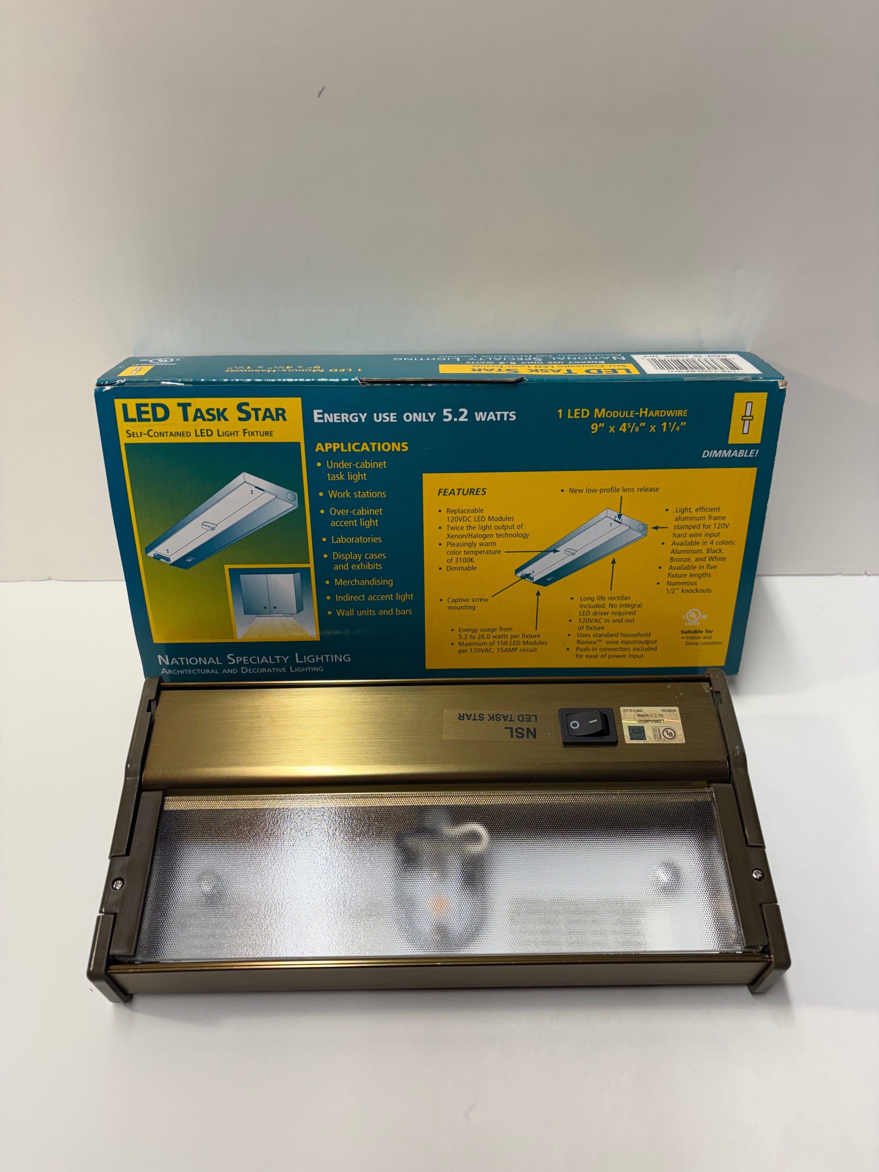 NSL LED  9" Bronze Task Light - LTS-1-HW-BZ-WW