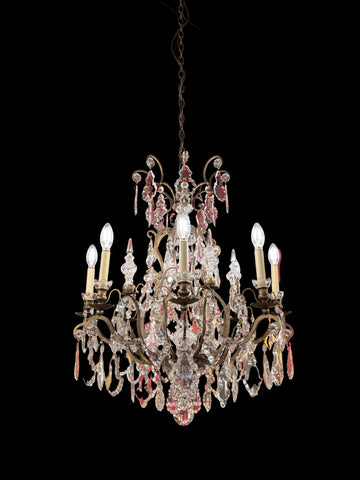 Schonbek 8 Light Crystal Chandelier Eutruscan Gold - 2771-23