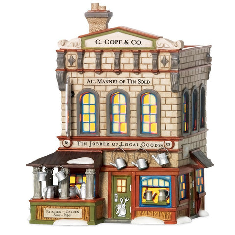 Department 56 New England Village C. Cope and Co. Tin Jobber Lit House
